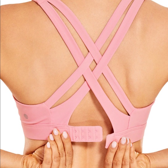 Workout Sport Bra Hook-and-Eye Closure PINK XL NWT - Picture 3 of 3